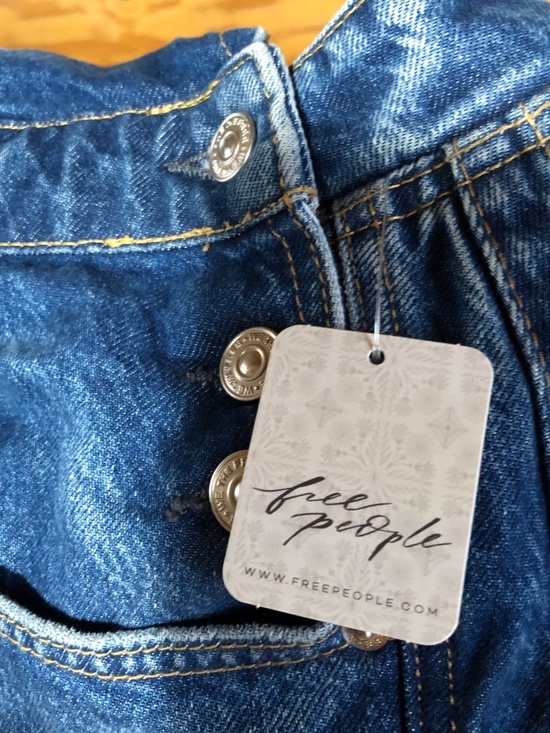 NWT Free People Good Luck Barrel Overalls in Blue Glory size L - Picture 10 of 11